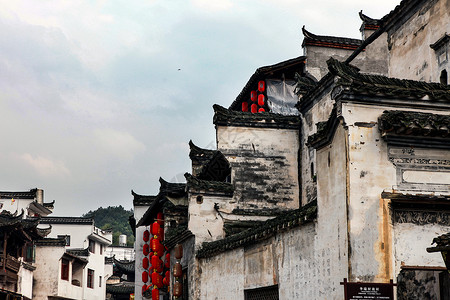 古朴的村落中国风的婺源风光背景