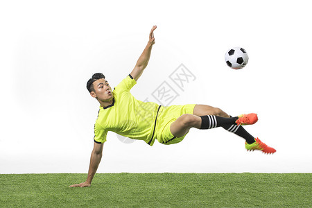 足球运动员效果图足球运动员射门背景