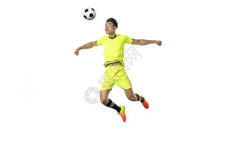 足球动作头球高清图片