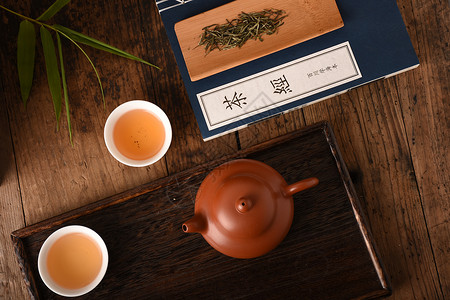 简易茶盘茶具紫砂壶背景