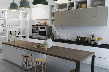 军舰岛壁纸厨房空间设计设计图片