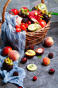 果篮设计素材水果背景