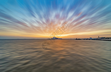 宝山吴淞海上日出背景