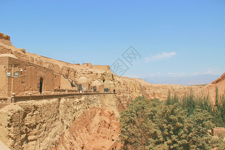 鱼谷洞新疆吐鲁番柏孜克里克千佛洞背景