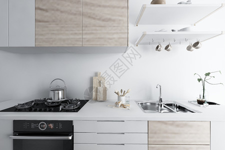 壁纸装饰厨房空间设计设计图片