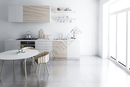 粉碎壁纸厨房空间设计设计图片