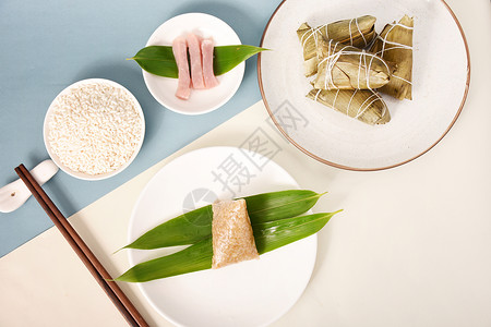 糥米粽子小清新的端午粽子背景
