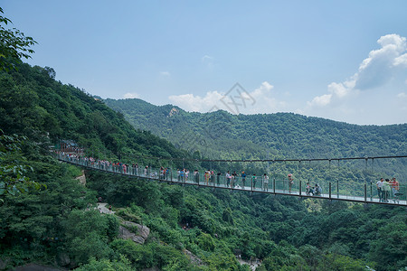 黄陂区武汉木兰天池景区的玻璃栈道背景