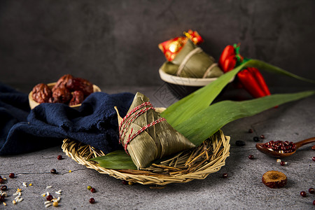 鸭蛋粽子风味端午节粽子背景