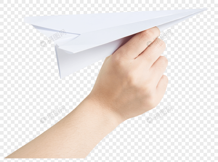 手拿纸飞机图片