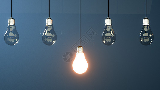 商业思维创意创意灯泡场景设计图片