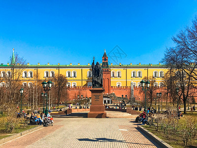 俄罗斯古典主义建筑风格莫斯科克里姆林宫背景