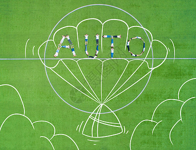 创意降落伞创意航拍校园背景