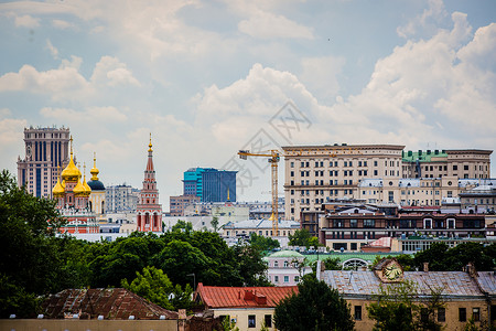 远眺俄罗斯俄式建筑背景图片