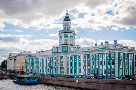 土家风情俄罗斯圣彼得堡冬宫背景