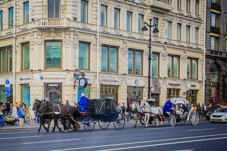 莫斯科圣彼得堡俄罗斯圣彼得堡马车背景