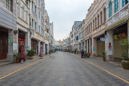 海南海口骑楼老街背景图片