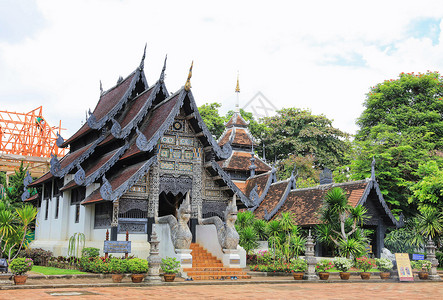 南传泰国清迈寺庙背景