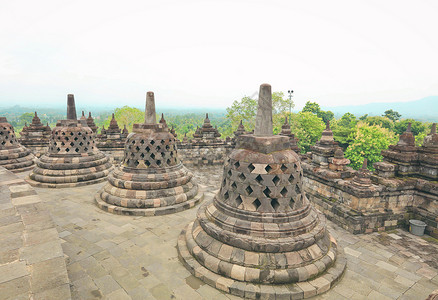 印度尼西亚地标印度尼西亚日惹著名景点婆罗浮屠背景