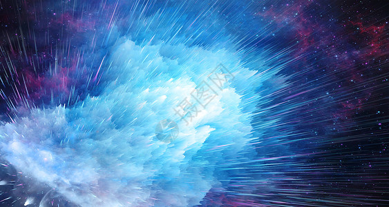 蓝色放射流星放射星空背景设计图片