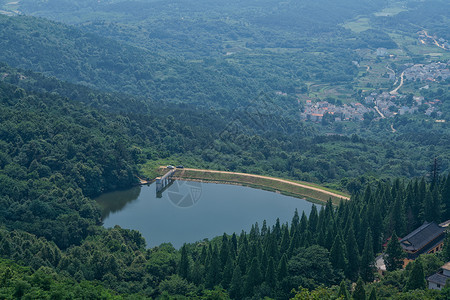 俯瞰湖北旅游景点木兰湖高清图片