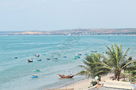 越南美奈渔港背景图片