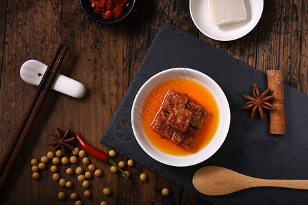 一碗豆腐传统特色美食腐乳背景