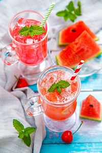 夏季冰爽西瓜汁高清图片