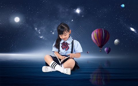 坐在地上失落的小女孩儿童的智慧世界设计图片