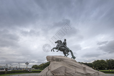 俄罗斯雕塑青铜骑士背景