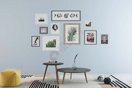小圆桌和软凳子室内效果图设计图片