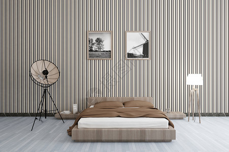 标准灯垫子床品室内效果图设计图片
