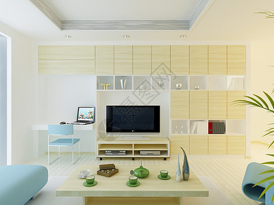 茶具组合现代客厅效果图设计图片