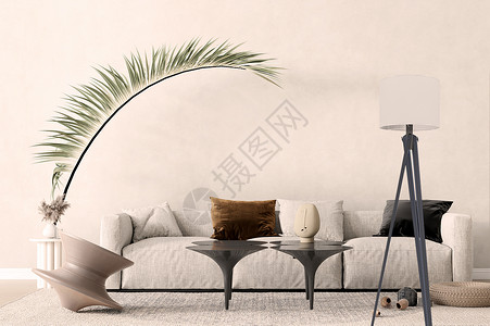 地板素材免费蓝色墙体沙发效果图设计图片