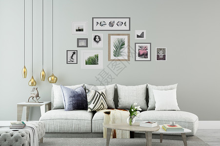 现代客厅沙发效果图背景图片