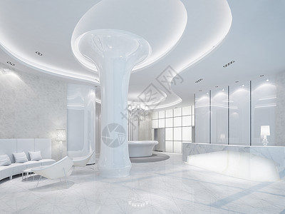 爵士白大理石现代室内空间设计图片