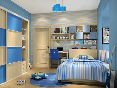卧室效果现代儿童房场景设计图片