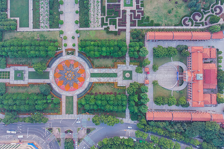 俯瞰武汉辛亥革命武昌起义军政府旧址背景图片
