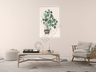 植物系装饰画温馨家居效果图设计图片