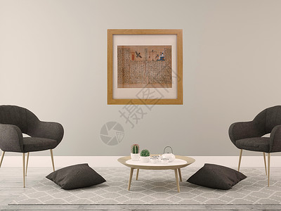 装饰画墙面室内客厅沙发效果图设计图片
