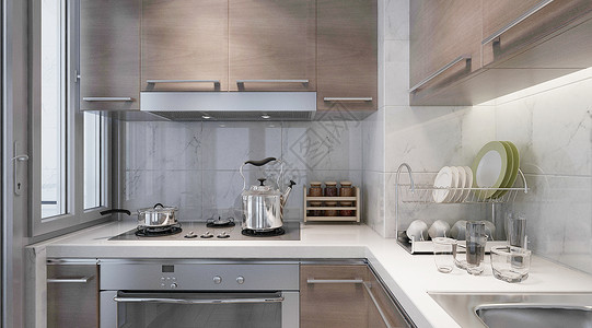 不锈钢卷板现代厨房设计图片