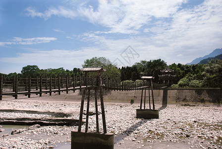四川都江堰旧安澜桥背景图片