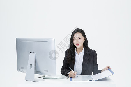 商务女性办公工作图片