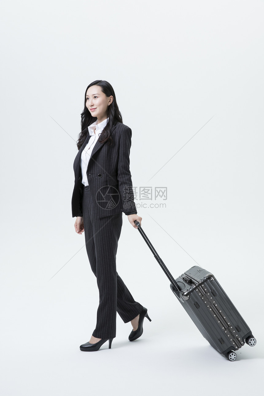 商务女性出差行李箱图片