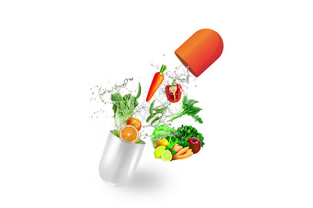 营养治疗水果胶囊健康设计图片