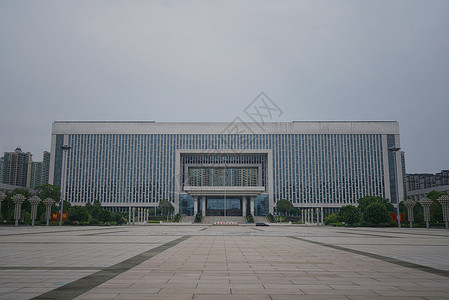 江西省地标吉安市政府建筑背景