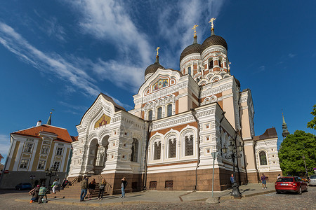 北欧爱沙尼亚首都塔林教堂高清图片