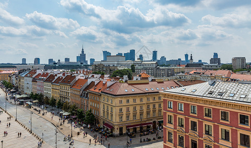 华沙城堡广场波兰华沙老城风光背景