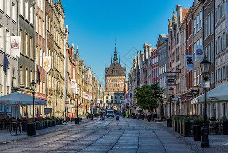 波兰旅游城市格但斯克城市风光背景图片