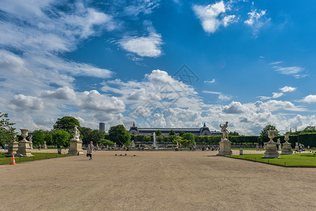 巴黎公园法国巴黎杜乐丽花园背景